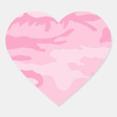Roze Camo Pattern Hart Sticker (Voorkant)