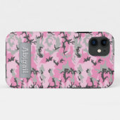 Roze Camo Pattern Persoonlijke naam Case-Mate iPhone Case (Achterkant (horizontaal))