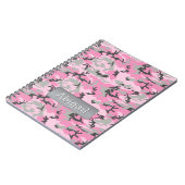 Roze Camo Pattern Persoonlijke naam Notitieboek (Linkerzijde)