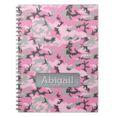 Roze Camo Pattern Persoonlijke naam Notitieboek (Voorkant)