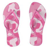 Roze Camo Pattern-Teenslippers Teenslippers (Voetbed)