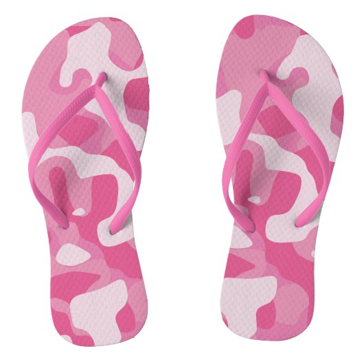 Roze Camo Pattern-Teenslippers Teenslippers (Voetbed)