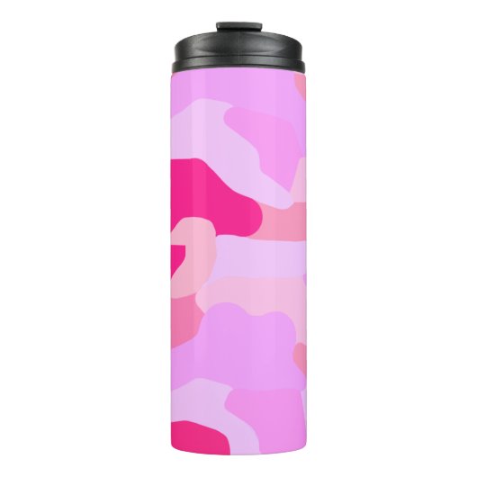 Roze Camo Pattern Thermosbeker (Voorkant)