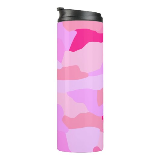 Roze Camo Pattern Thermosbeker (Geroteerd rechts)
