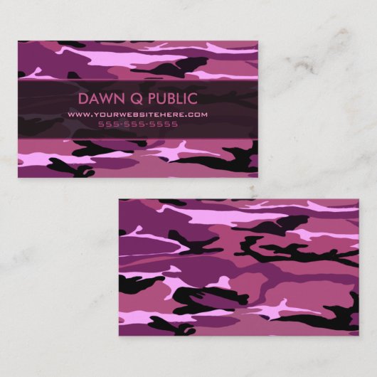 Roze Camo Pattern Visitekaartje (Voorkant / Achterkant)
