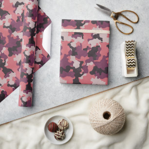 Roze  Camo Realistisch Grunge Effect Cadeaupapier