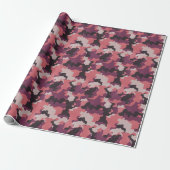 Roze  Camo Realistisch Grunge Effect Cadeaupapier (Uitgerold)