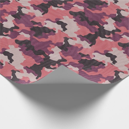 Roze  Camo Realistisch Grunge Effect Cadeaupapier (Hoek)