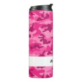 Roze Camo rent gewoon. Actief Sport Running Fun Thermosbeker (Gedraaid links)