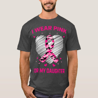 Roze Camo Ribbon Breast Cancer Awareness Daughter T-shirt