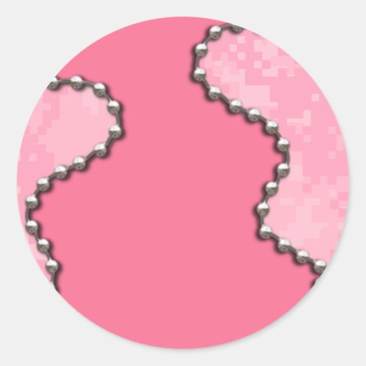 Roze Camo Ronde Sticker (Voorkant)