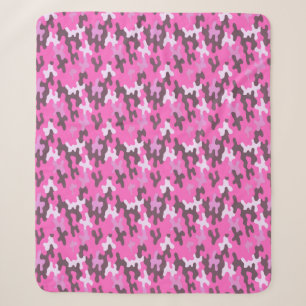 Roze Camo Sherpa Deken
