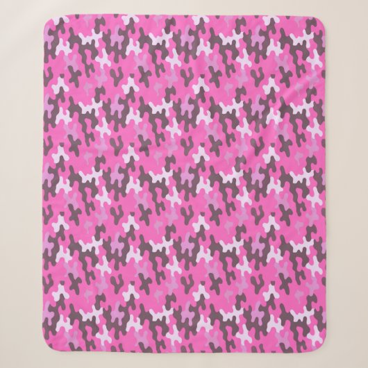 Roze Camo Sherpa Deken (Voorkant)