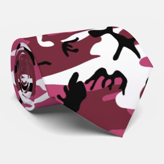 Roze Camo Stropdas (Opgerold)