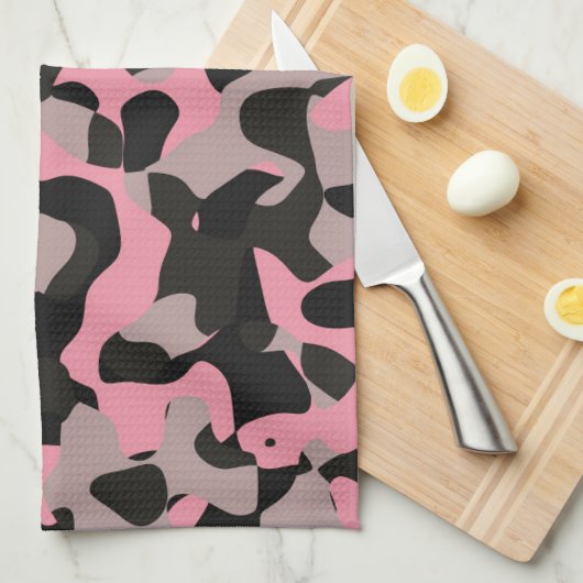 Roze Camo Theedoek (Quarter Fold)