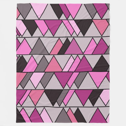Roze Camo Triangles Fleece Blanket Deken (Voorkant)