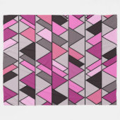 Roze Camo Triangles Fleece Blanket Deken (Voorkant (Horizontaal))