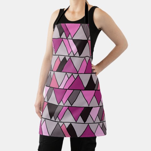 Roze Camo Triangles Schort (Insitu)