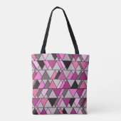 Roze Camo Triangles Tote Bag (Achterkant)
