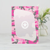 Roze Camo-uitnodigingen Kaart (Staand voorkant)