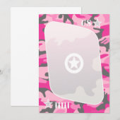 Roze Camo-uitnodigingen Kaart (Voorkant / Achterkant)