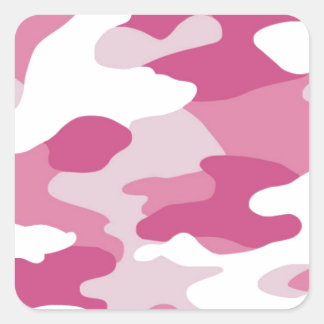 Roze Camo Vierkante Sticker
