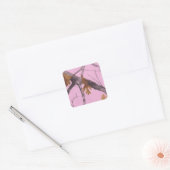 Roze Camo Vierkante Sticker (Envelop)
