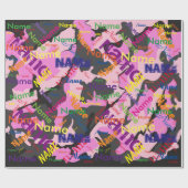 Roze Camo Voeg aangepaste omlooppapier toe Cadeaupapier (Vlak)