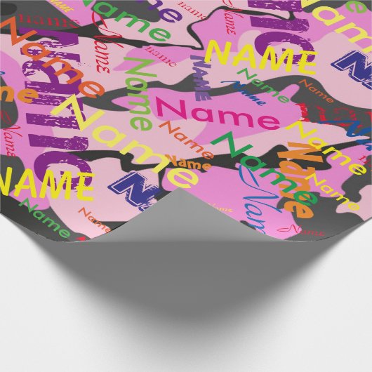 Roze Camo Voeg aangepaste omlooppapier toe Cadeaupapier (Hoek)