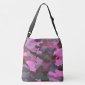 Roze Camo voor Groot Crossbody Tas (Achterkant)