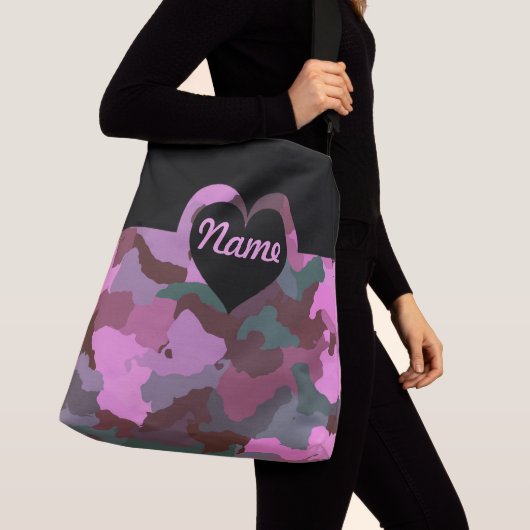  Roze Camo voor Groot Crossbody Tas (Dichtbij)