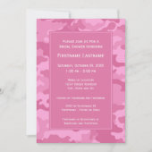 Roze Camo Vrijgezellenfeest of Engagement Party Kaart (Voorkant)