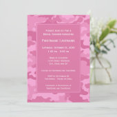 Roze Camo Vrijgezellenfeest of Engagement Party Kaart (Staand voorkant)