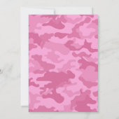 Roze Camo Vrijgezellenfeest of Engagement Party Kaart (Achterkant)