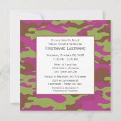 Roze Camo Vrijgezellenfeest of Engagement Party Kaart (Voorkant)