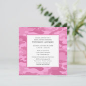 Roze Camo Vrijgezellenfeest of Engagement Party Kaart (Staand voorkant)