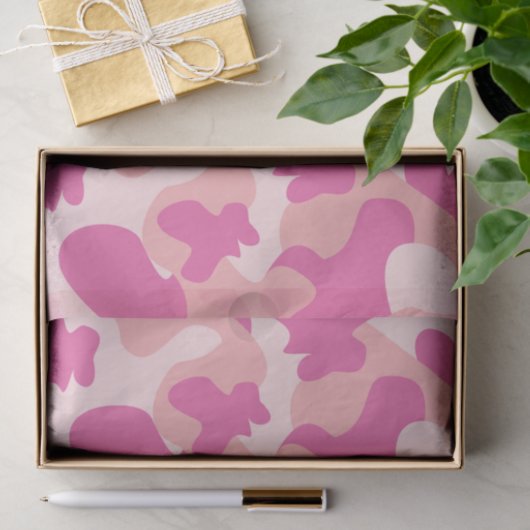 Roze Camo-weefselpapier Tissuepapier (Geschenk)