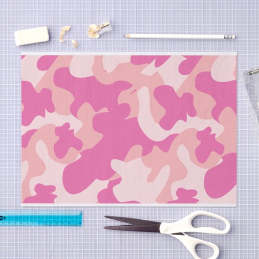 Roze Camo-weefselpapier Tissuepapier (Craft)