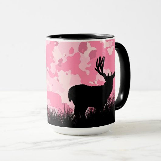 Roze Camo Whitetail Buck Deer Mok (Voorkant rechts)