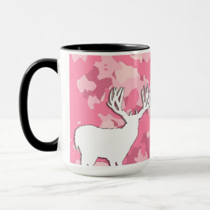 Roze Camo Witte Staart Hert Mok