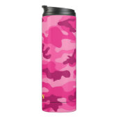 Roze Camo Yellow Name Sports Mod Travel Thermosbeker (Geroteerd rechts)