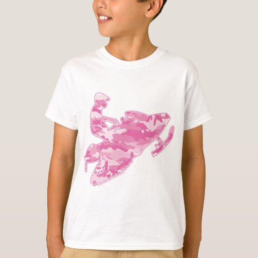 Roze Camoflage Snowmobiler T-shirt (Voorkant)