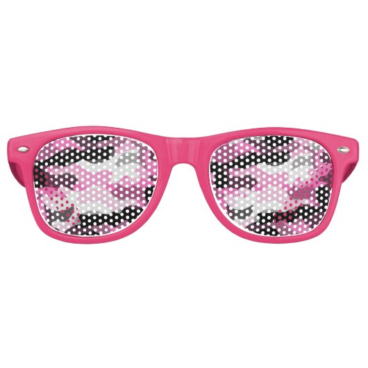 Roze Camoflauge Retro Zonnebril (Voorkant)