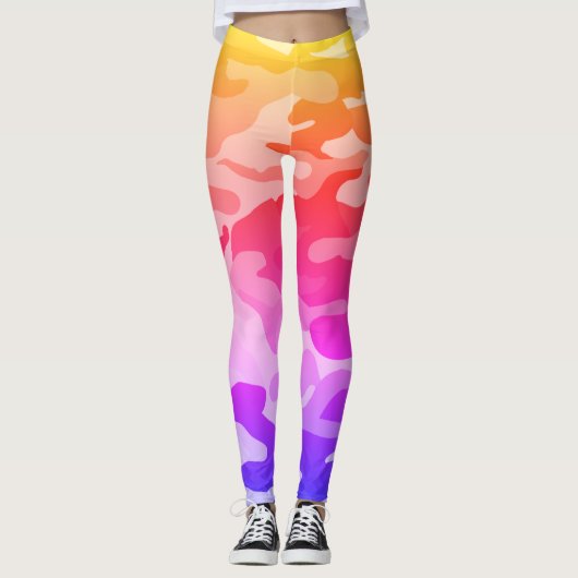 Roze Camouflage Aangepaste Leggings (Voorkant)