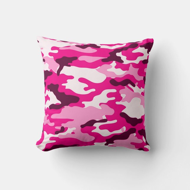 Roze camouflage American MoJo Pillow Kussen (Voorkant)