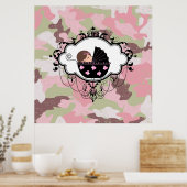 Roze Camouflage Baby Girl Wall Art Poster (Keuken)