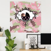 Roze Camouflage Baby Girl Wall Art Poster (Thuiskantoor)