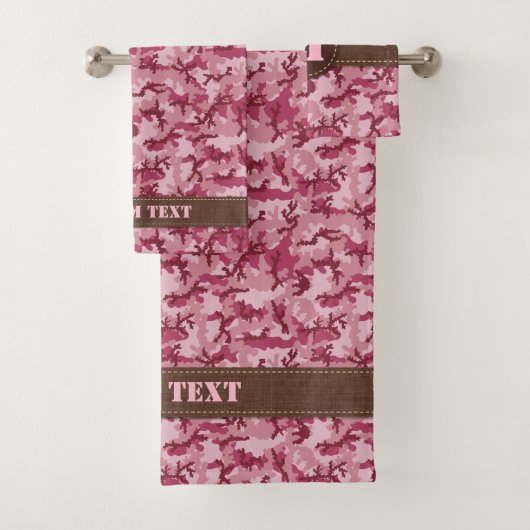 Roze camouflage bad handdoek (Insitu)