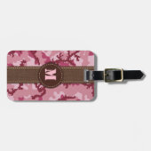 Roze camouflage bagagelabel (Voorkant horizontaal)
