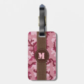 Roze camouflage bagagelabel (Achterkant verticaal)